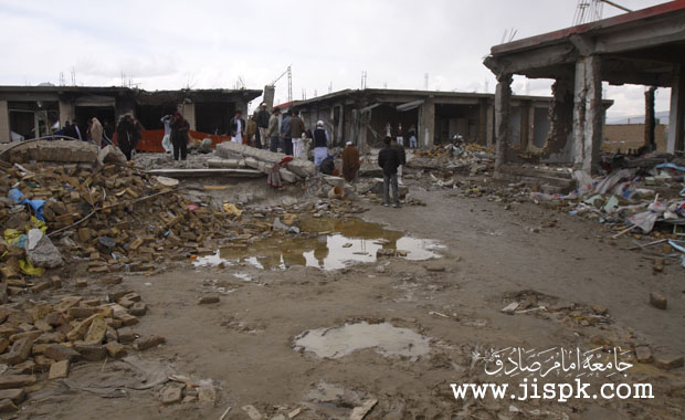 محل انفجار در هزاره تاون کویته پاکستان